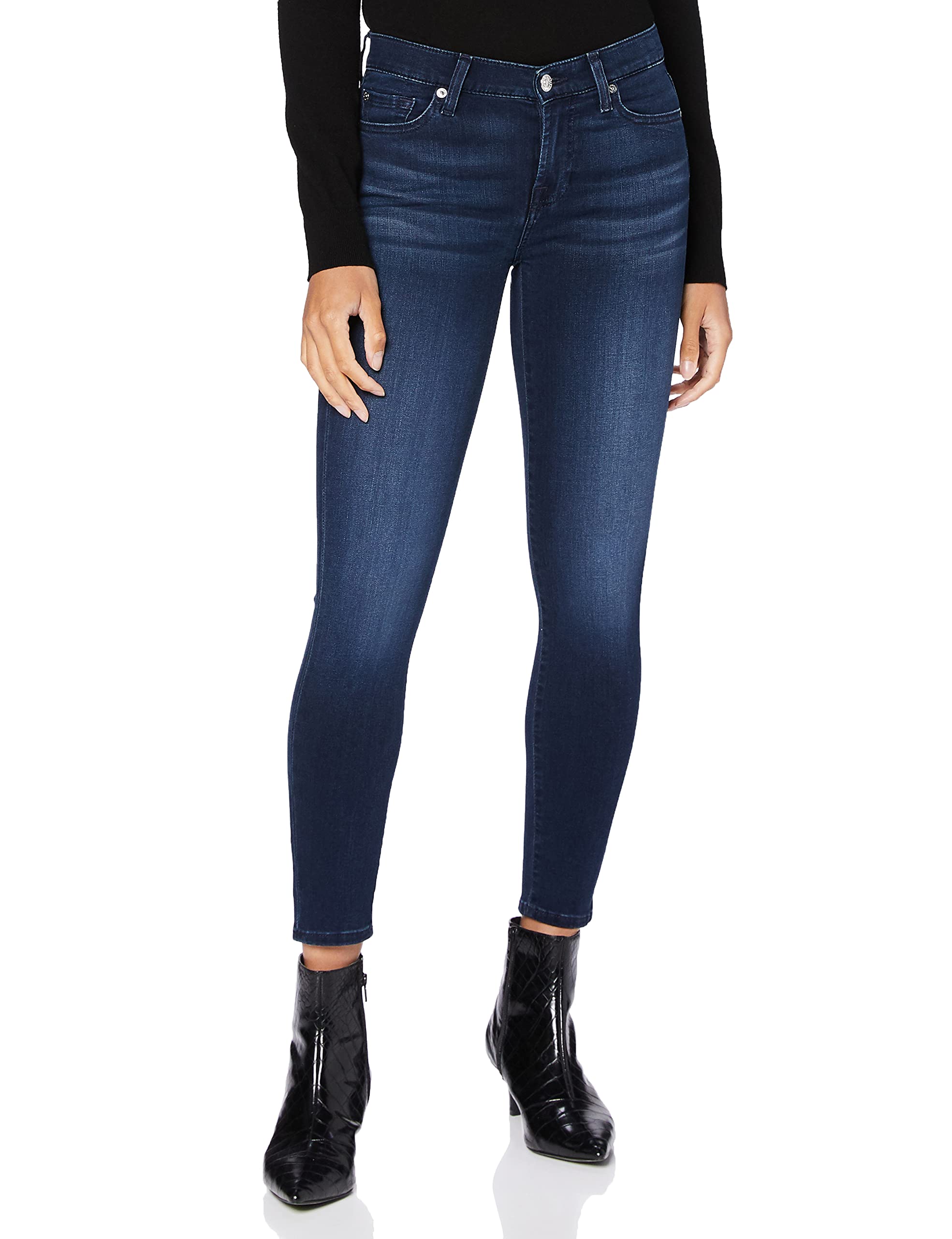 Jean Seven For All Mankind The Cropped Skinny - Taille 27, Couleur Dark Yellow, Neuf