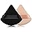 2 Pcs EVAOUXIU Triangle Powder Puff for Face Powder, Soft Plush Setting Powder Puff, Velour Cosmetic Foundation Blender Sponge Beauty Makeup Tools (Black&Nude)