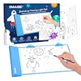 IMAGE Light Up Tracing Pad Blue Drawing Tablet Coloring Board for Kids Children Gift for Boys Girls (Includes 10 Traceable Sheets and Two Clips)