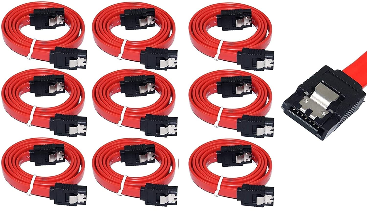 WETEK (Pack of 10 SATA III Data Cable 1.5GB/s, 3GB/s, 6GB/s for Internal Hard Disk Drive HDD, SSD & DVD Writer (with Locking Latch) (B0BXFN9TV4) Amazon Price History, Amazon Price Tracker