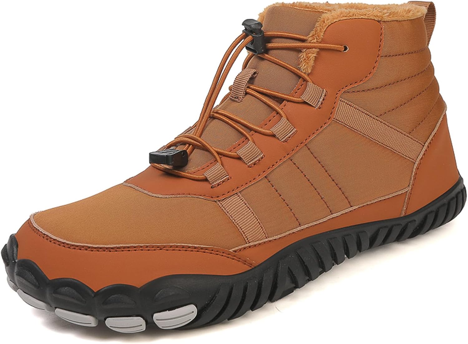 SECHRITE Barefoot Hiking Boots for Women Men Waterproof Winter Barefoot Shoes Warm Snow Boots Zero Drop Wide Toe Box Non-Slip Hike Walking Shoes