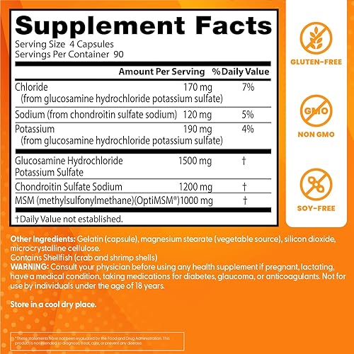 Miniatura 3 de Doctors Best Glucosamina condroitina MSM con OptiMSM apoya la estructura articular saludable la función y la comodidad sin OMG sin gluten sin soja