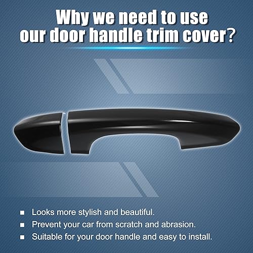 Miniatura 6 de X AUTOHAUX 4 piezas de ABS para manija de puerta lateral exterior para Ford Fusion Mondeo 2013-2019 para Ford Edge 2015-2022 decoración de cubierta