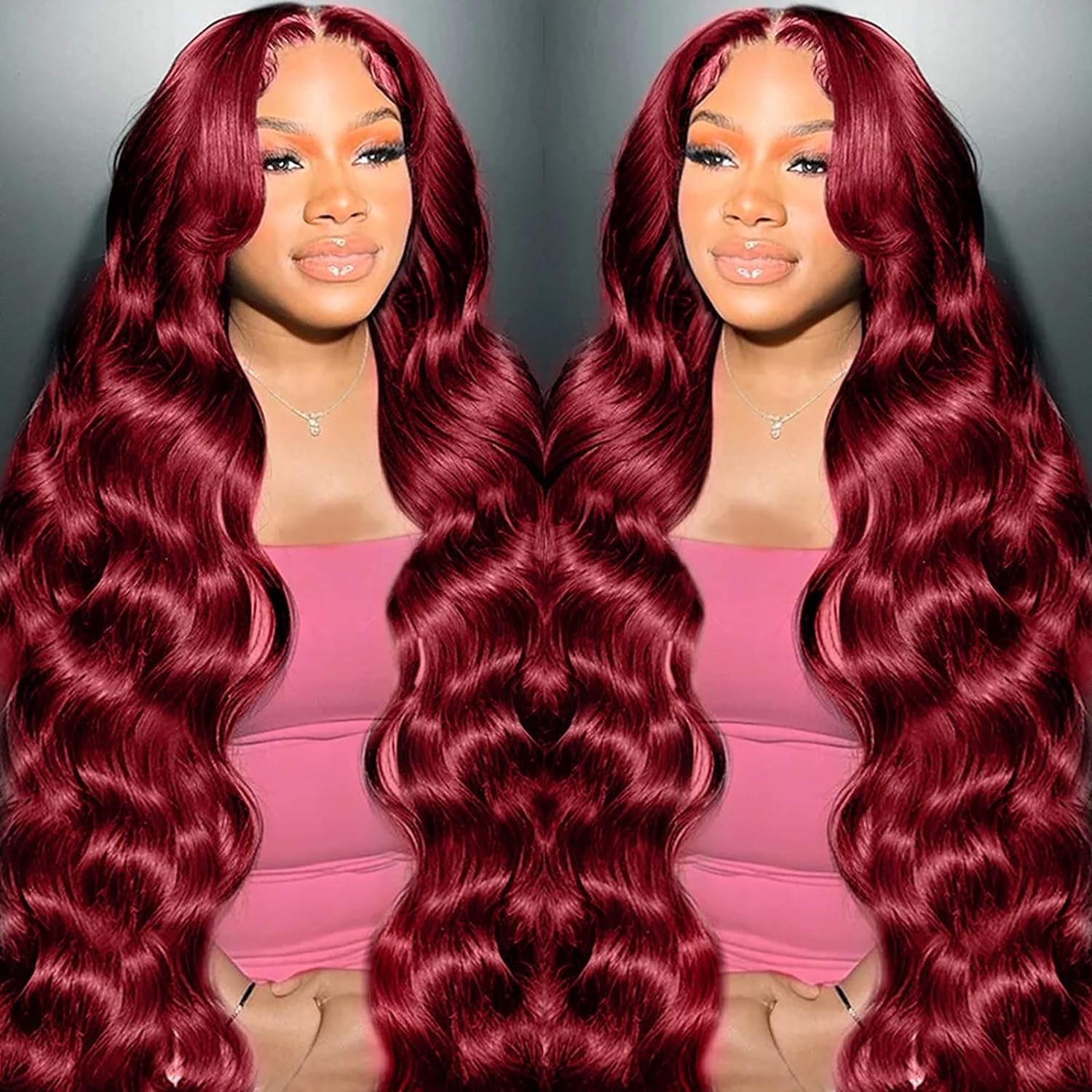 MUZOJET 99j Burgundy Lace Front Wigs Human Hair 13x6 Body Wave Lace Front Wigs Human Hair Pre Plucked Glueless Red Wig Wine Red Wigs for Women Reddish
