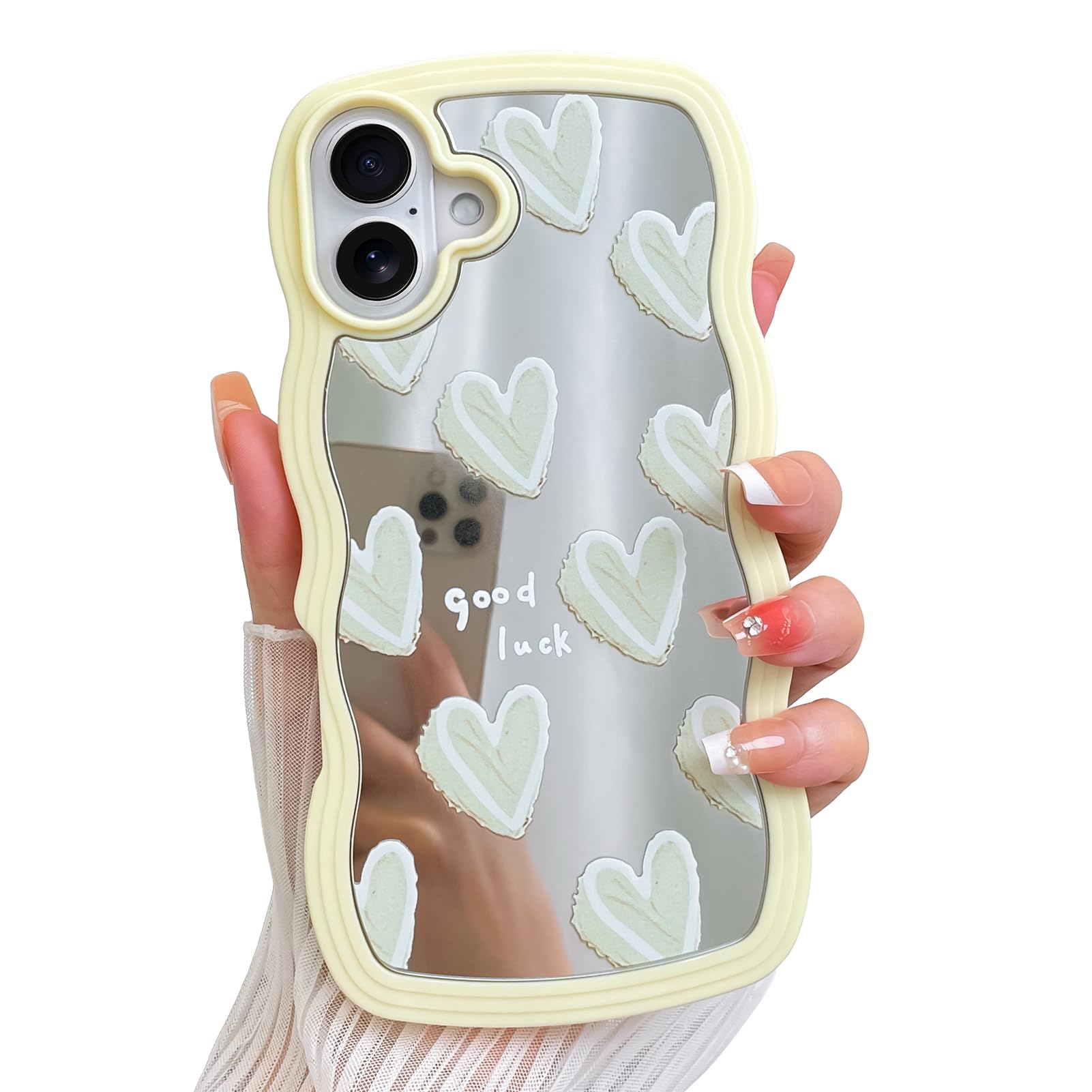 Coque iPhone 16 bord ondulé antichoc et miroir brillant LSL - 6