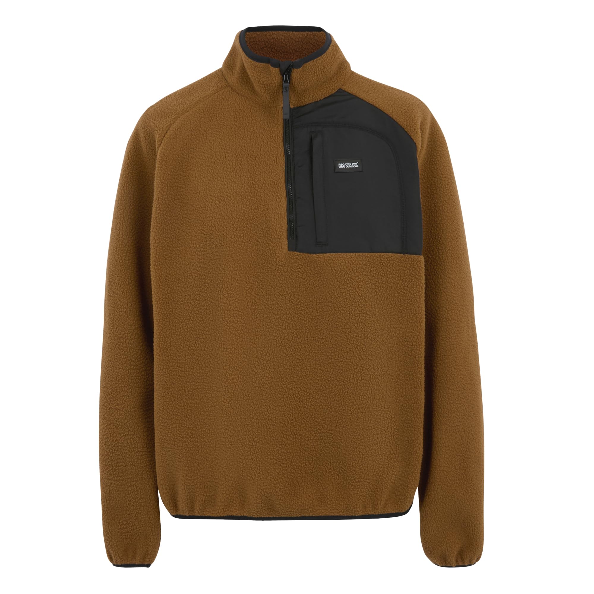 Regatta Mens Frankie Borg Half Zip Fleece Plush Stretch Warm Winter Layer Top