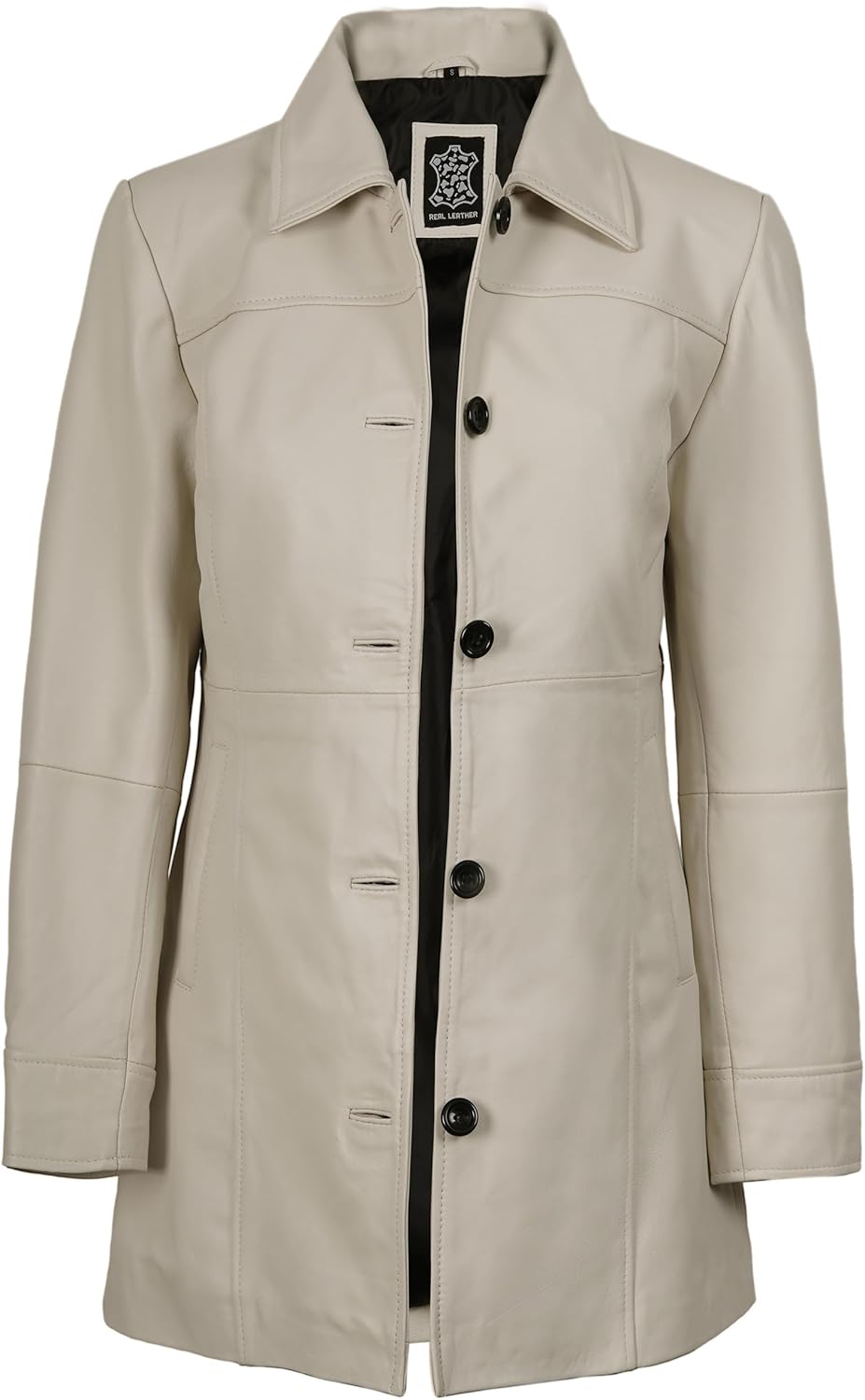 Blingsoul Womens Leather Jacket - Vintage Style Long Leather Jacket Women - Image 2