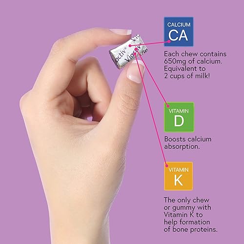 Miniatura 3 de Viactiv Calcium Plus Suplemento de vitamina D masticables suaves, marrón, chocolate con leche, 180 unidades y biotina Nature's Bounty, apoya el