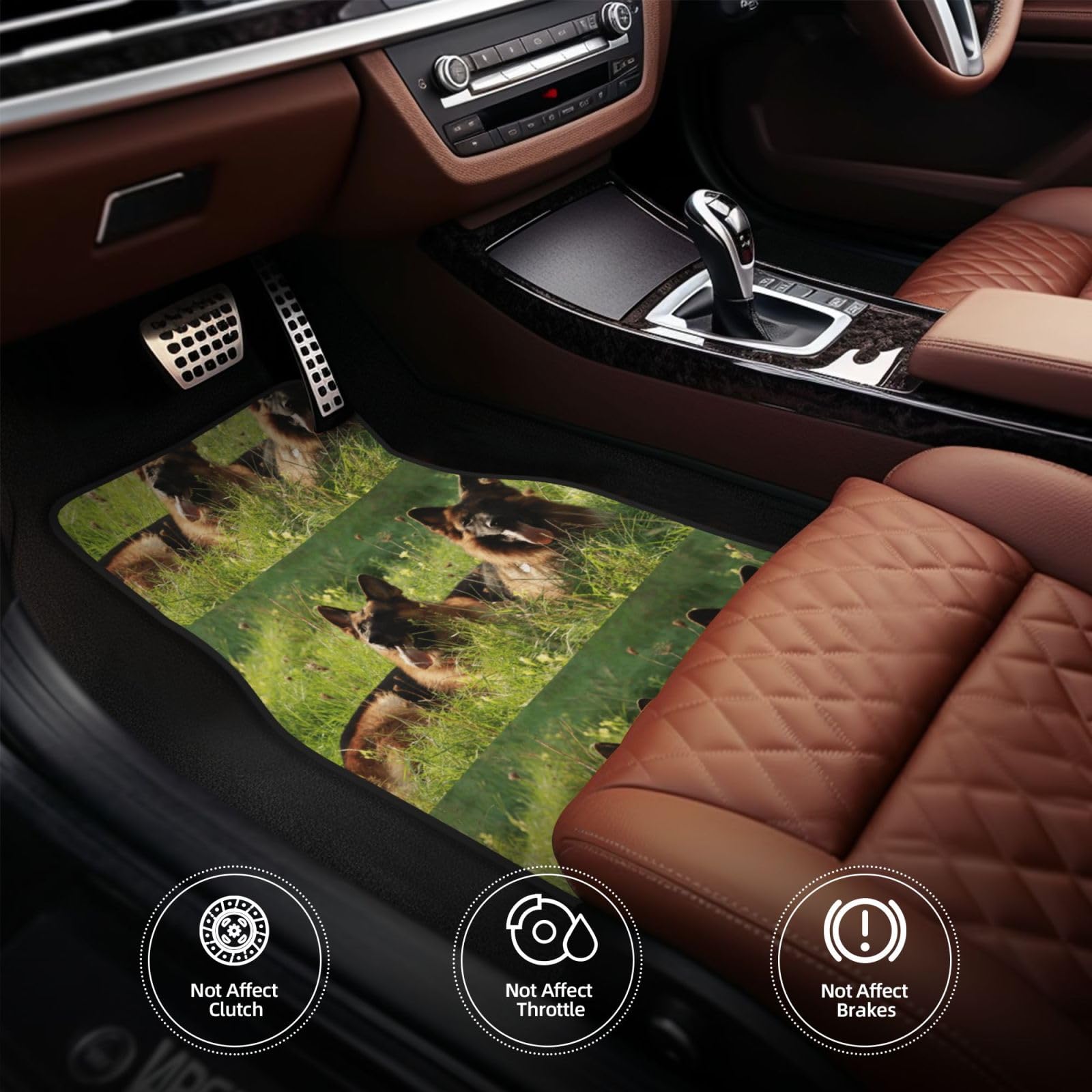 Deutscher Schäferhund-Print, 4er-Set Auto-Fußmatten, Neopren-Fußmatten für Fahrzeuge, rutschfeste Auto-Fußmatten, Autozubehör