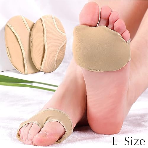 Miniatura 4 de 2 pares de cojines metatarsianos para mujeres y hombres, almohadillas de gel suave para el antepié de tela suave, evitan el dolor y las molestias