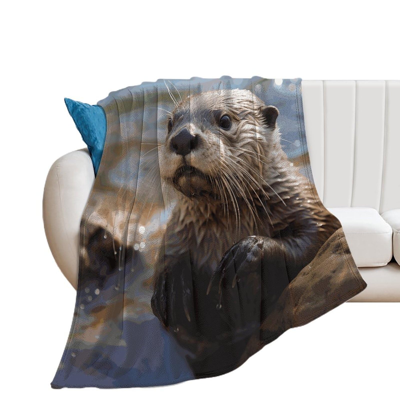 Couverture flanelle loutre pour canapé, le plaid idéal des soirées ciné