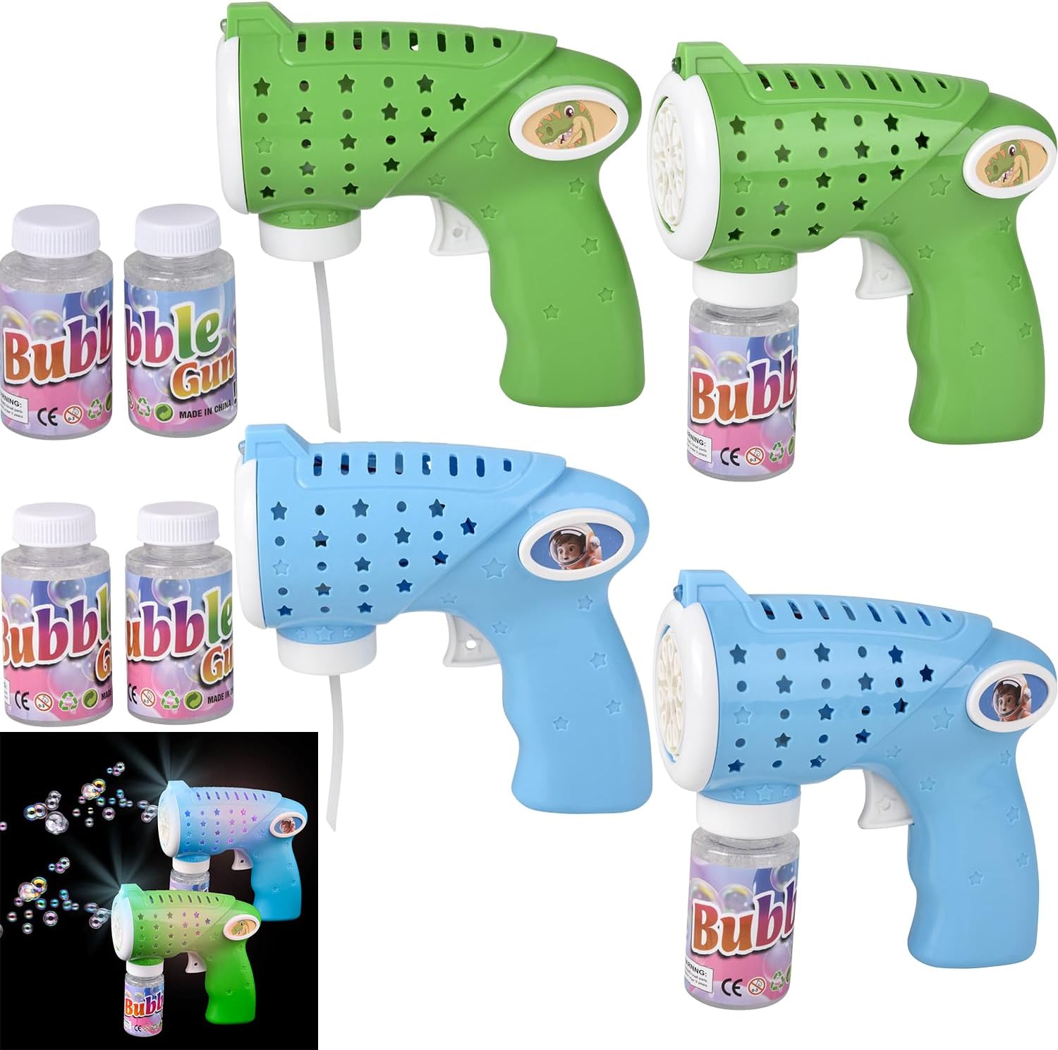7 Inch Neon 20 Hole Bubble Phaser – Includes Batteries and Soap - 1 Count
