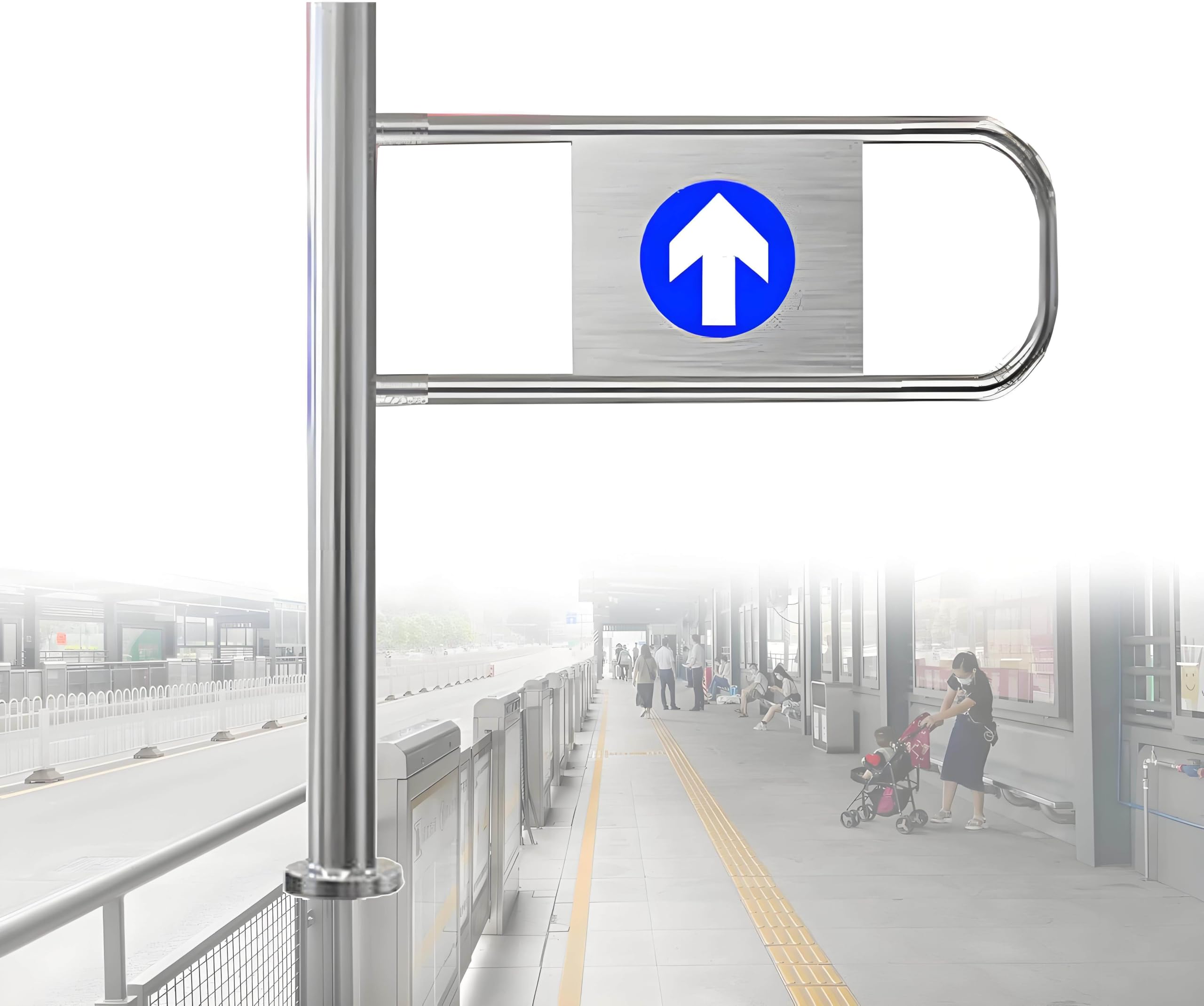 Aioneer Stainless Steel Revolving Security Gate - Spring-Loaded Swing Barrier For Supermarket Access Control And Entry/Exit Management-Left-70×100cm