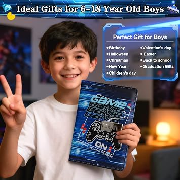 Diary with Lock For Boys, Lockable Diary Kids Notebook Back to School Stationary Journal with Lock Teenage Boy Birthday Gifts for 7 8 9 10 11 12 13 14 Year Old Game Notebook with Pen
