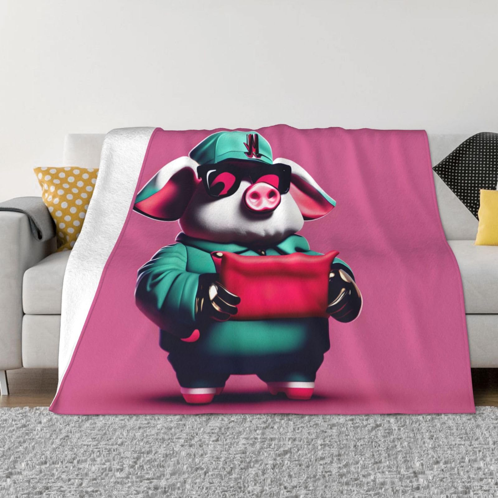 Couverture cochon pour lit et canapé : le plaid doux idéal pour vos soirées cocooning