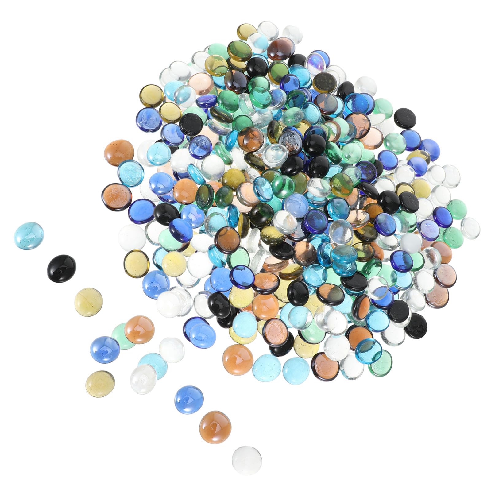 HOMSFOU Piedras Decorativas de Vidrio Plano 17-19mm para Acuario y Jardín, Piedras de Colores Resistentes y Tamaño Uniforme para Arreglos y Decoración Color Aleatorio