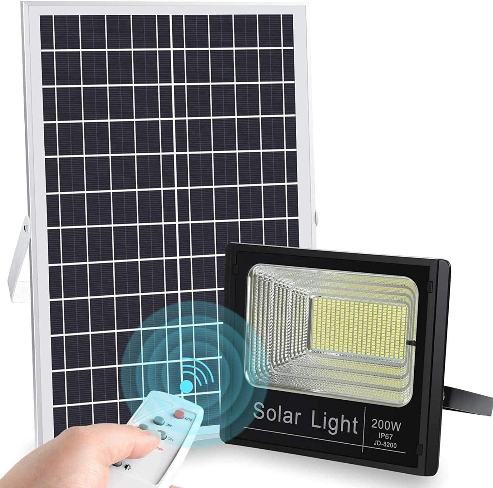 Luz de trabajo LED recargable, luz solar de seguridad, impermeable, para uso al aire libre, camping, pesca, hogar, jardín, iluminación de calle, coche, 1500 lúmenes