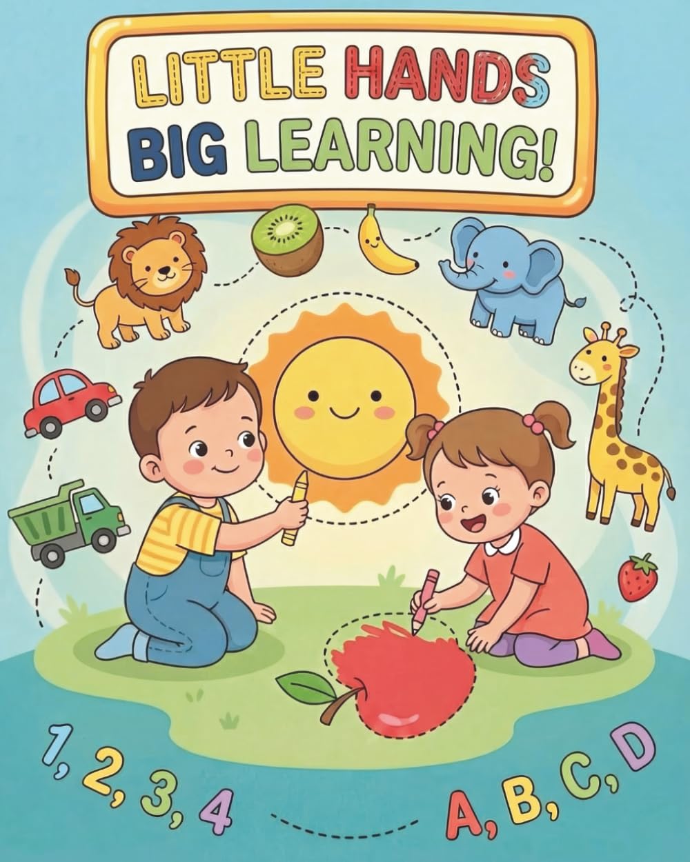 Little Hands, Big Learning: A Fun Tracing & Coloring Adventure with Letters, Numbers, Animals & More | Ages 2–5