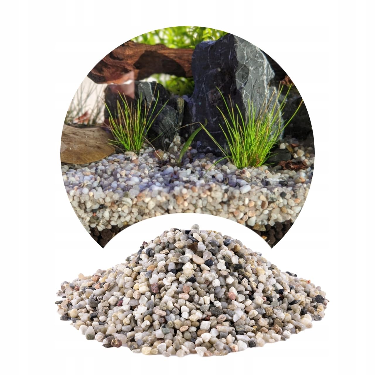 Fish Tank Aquarium Gravel Natural Perfect for Plants 25kg Grey 2-3mm