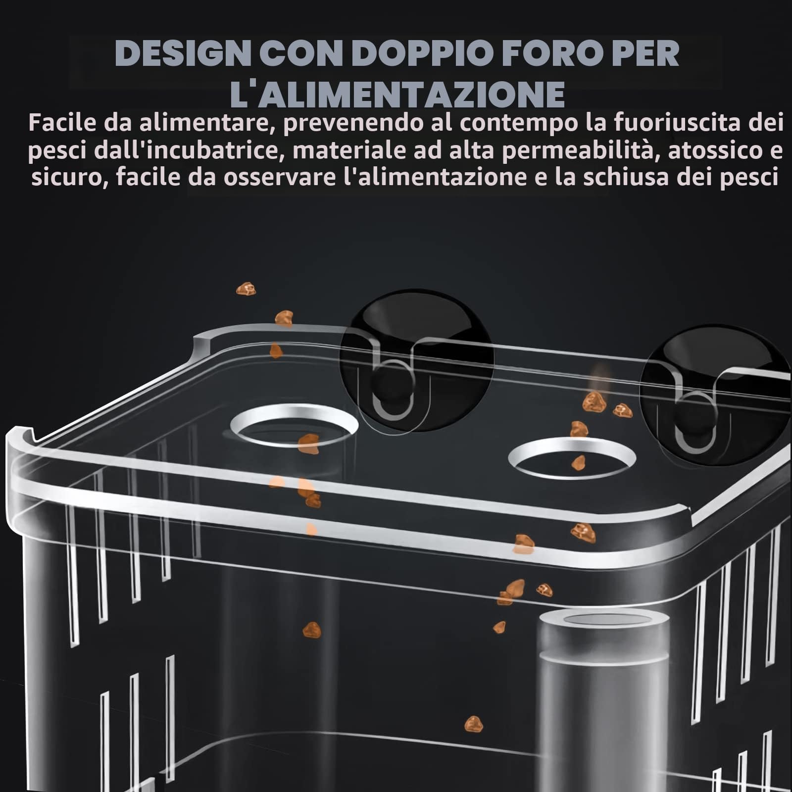 Acquario Serbatoio di Incubatore, Scatola di allevamento di dell'incubatore della scatola, con scomparto isolante accessori per piccoli pesci, gamberetti, pesci pagliaccio, guppy (M)