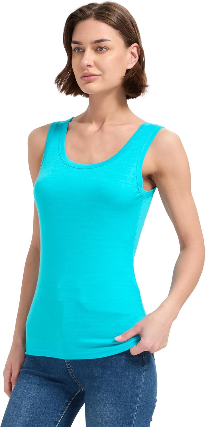 100% Merino Wool Tank Top for Women, Scoop Neck, Active Lightweight Breathable Undershirt, No-Odor Base Layer - Image 2