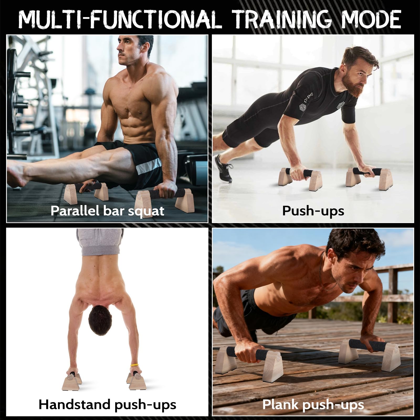 Amazon.com : Wooden Parallettes Bars - 30CM Calisthenics Equipment