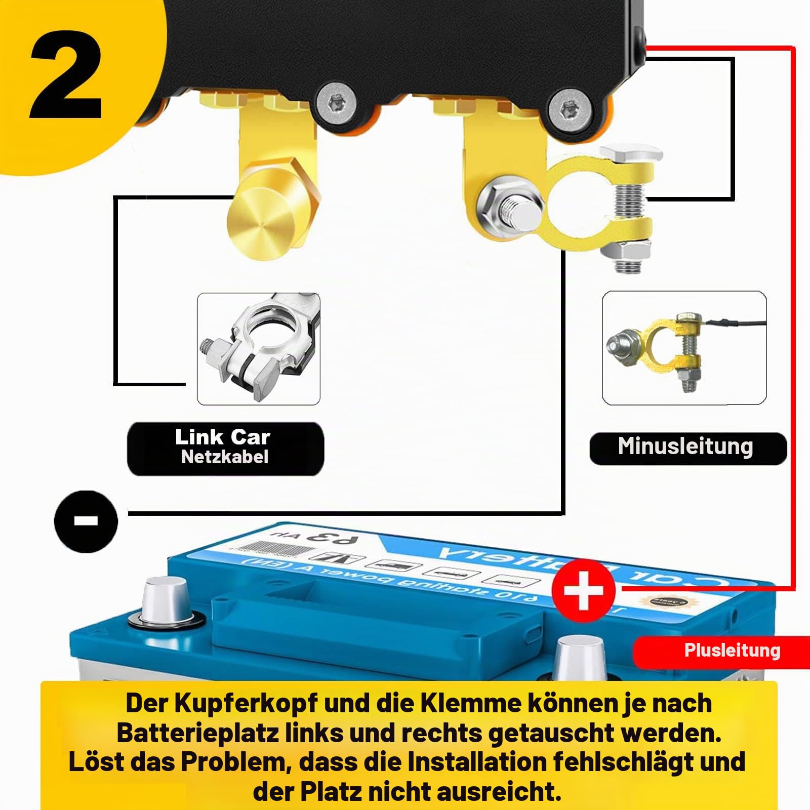 12V 500A Remote Batterie Trennschalter Upgraded Kraftfahrzeuge | Anti-Diebstahl Drahtloser Ferngesteuerter Auto Trennschalter Mit 2 Fernbedienung Relais Fobs,für Auto RV ATV LKW Boot
