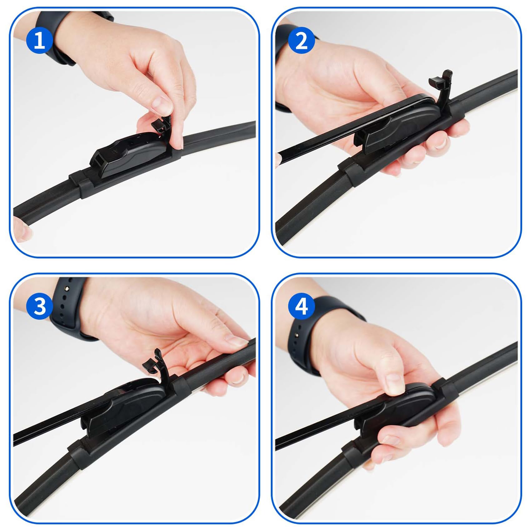 Wiper Blades for Kia CEED MK3 Hatchback Apr 2012 to Apr 2019, Complete Front Window Wiper and Rear Wiper Set, 26" 14" 12" Windscreen Wipers Blade Set - Quiet & Easy Installation (2+1) — view 6