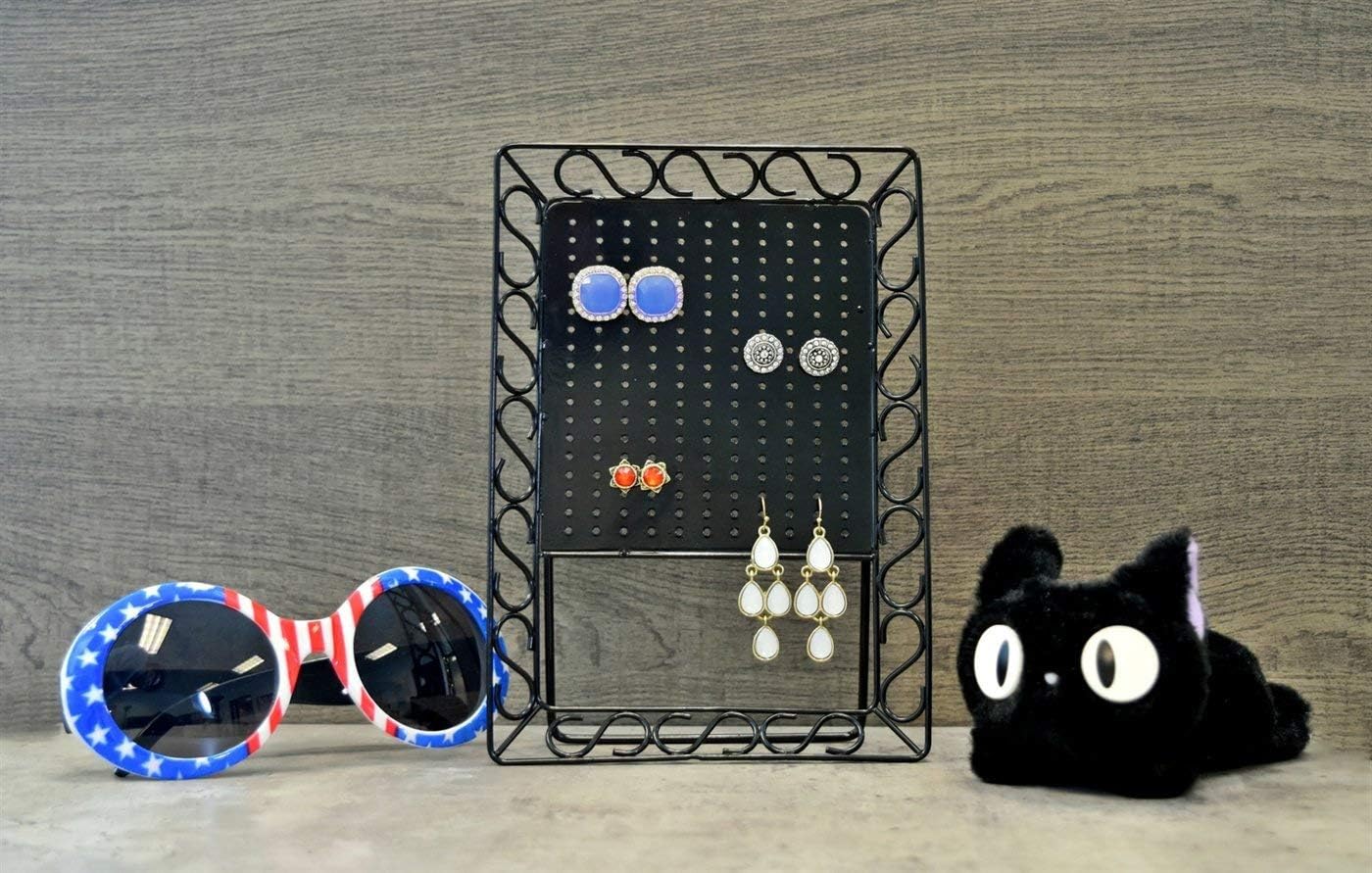 Mango Steam Tabletop Mini Metal Stud Earring Jewelry Organizer, Display Stand, Storage, Gift (Photo Frame, Black)