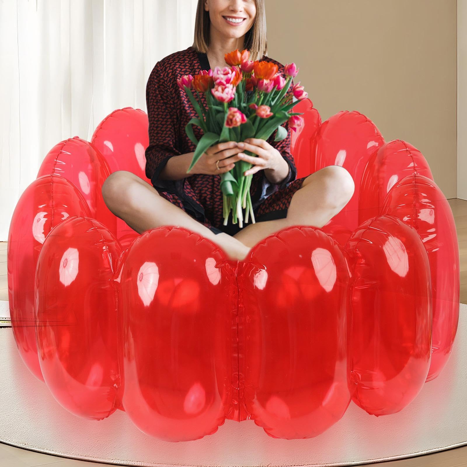 Inflatable Chair Inflatable Sofa for Living Room Swimming Pools Reading Room Red | Home & Garden | Furniture | Beds & Mattresses | Inflatable Mattresses Airbeds-image-40