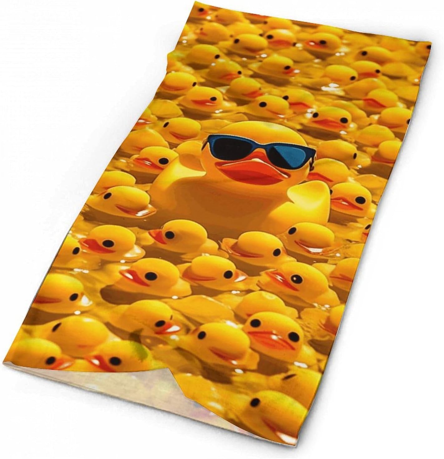 Yellow Ducky With Sunglasses Neck Gaiter Face Mask Sun Protection Face Scarf Breathable Windproof Headwear Bandana For Men Women