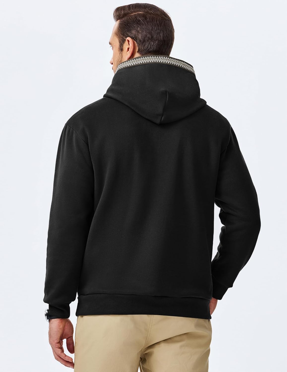 JMIERR Mens Hoodies Pullover Casual Cotton Fleece Hooded Sweatshirts Long Sleeve Shirts - Image 3