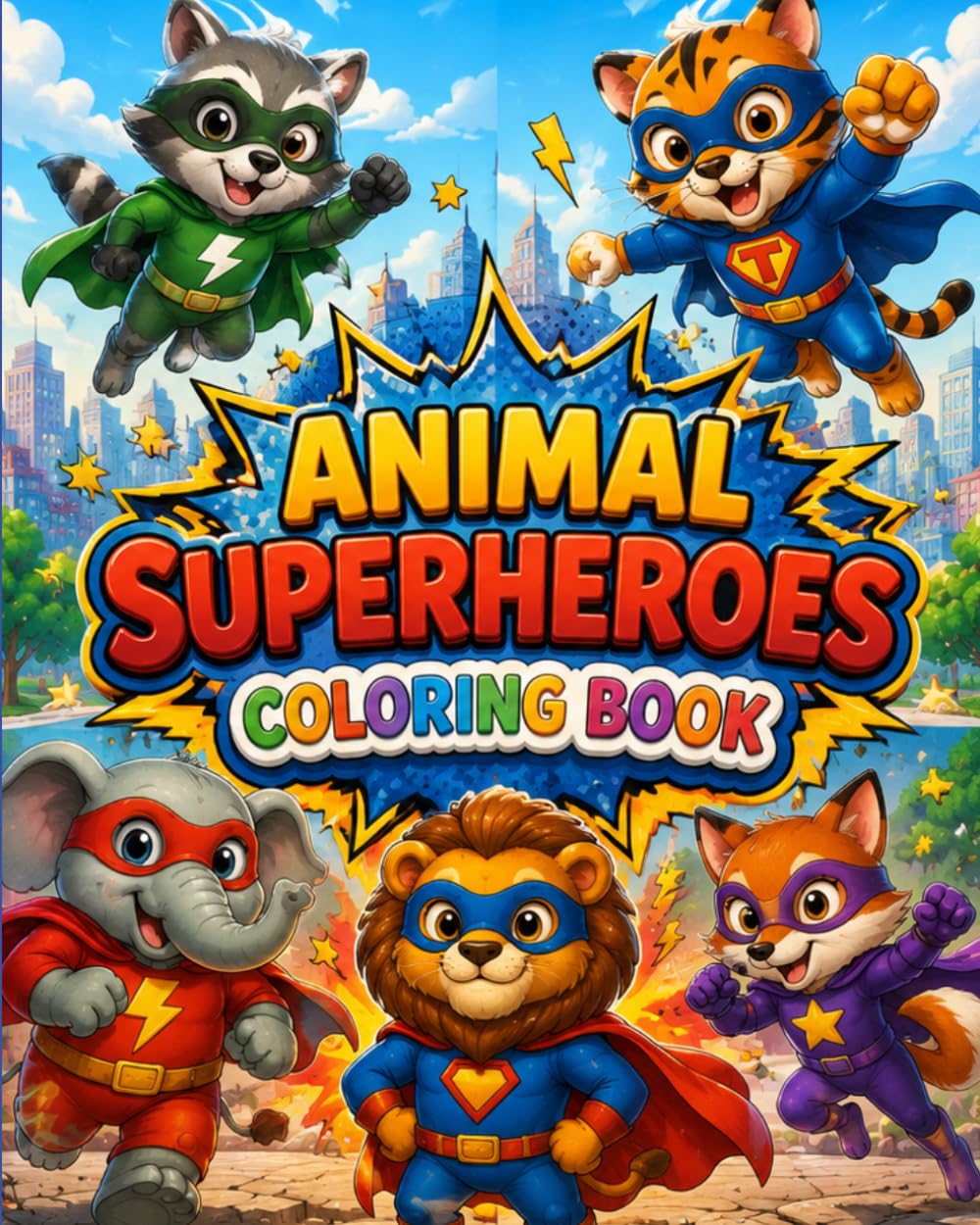 Coloring book: Coloring book Animals Superhero