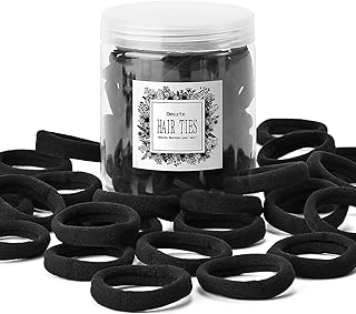 50PCS Hair Bands Hair ties for Thick Hair, Cotton Seamless Hair Ties, Ponytail Holders Hair Accessories No Damage for Thick Hair.