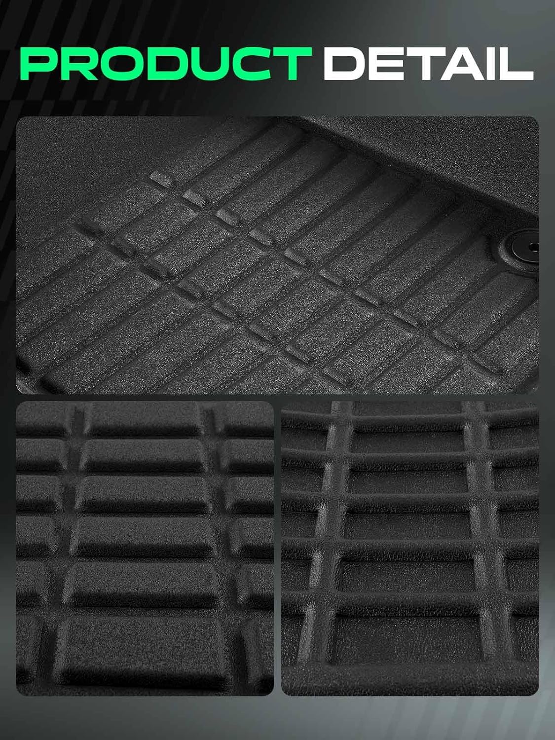 YHTAUTO Automotive All Weather Floor Mats Compatible with Lexus ES350 2007-2012, TPE Floor Liners All-Weather Protection Custom Fit, 1st & 2nd Row, Set of 3 Black