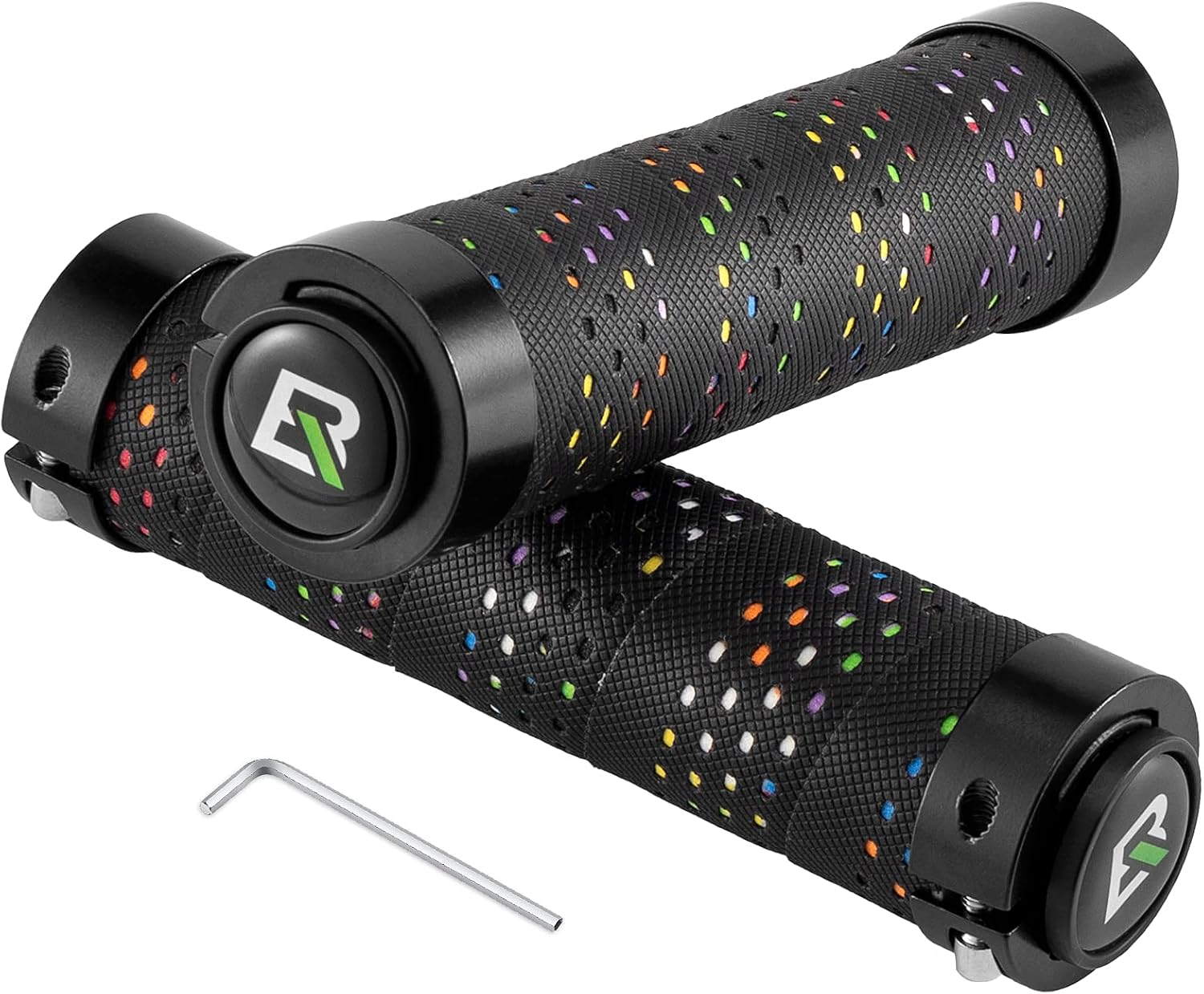 ROCKBROS Bike Handle Grips Double Lock on Bicycle Handlebar Soft Non-Slip PU Locking Bike Grips Comfortable & Shock Absorption for Mountain, MTB, BMX, Beach Cruiser, Scooter, Folding Bike