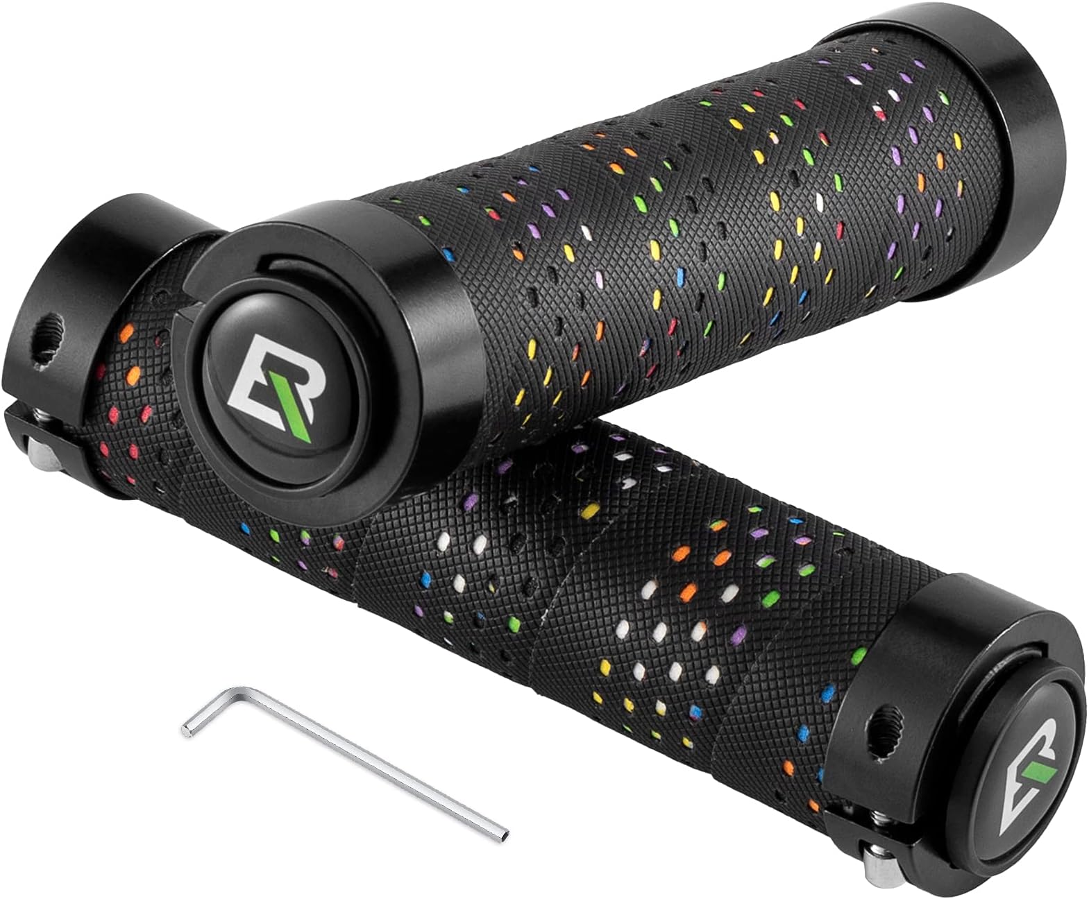 ROCKBROS Bike Handle Grips Double Lock on Bicycle Handlebar Soft Non-Slip PU Locking Bike Grips Comfortable & Shock Absorption for Mountain, MTB, BMX, Beach Cruiser, Scooter, Folding Bike
