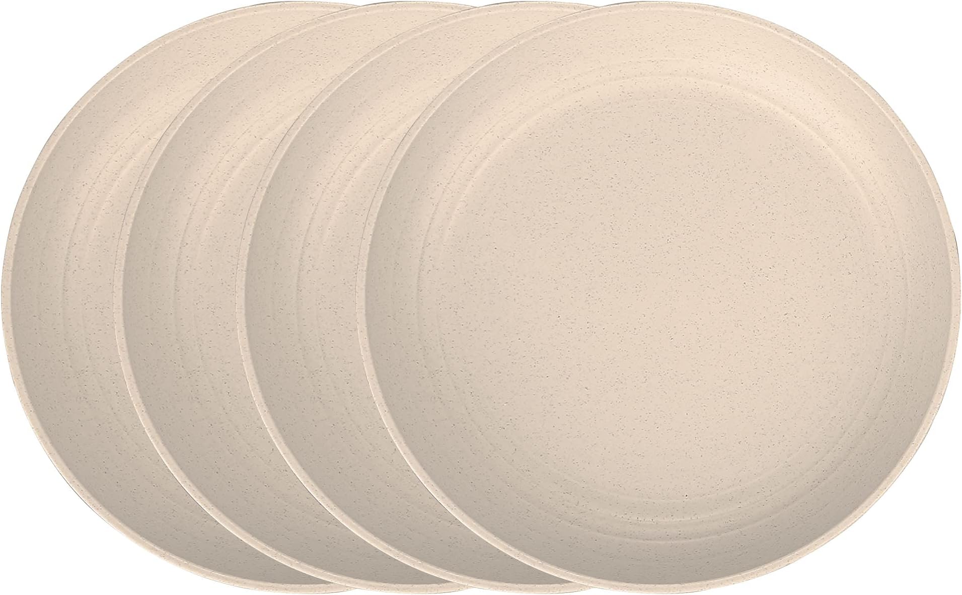 LuckyZone 7.8 Inches Unbreakable Wheat Straw Plates - Lightweight & Reusable Plate Sets of 4 for Kitchen Dishes - Dishwasher & Microwave Safe - Healthy, BPA Free & Eco-Friendly (Beige)