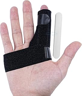 Trigger Finger Splint,Finger Brace Support Stabilizer for Arthritis, Injury & Sprain, Broken & Mallet Finger, Knuckle Immobilization - Fits Index, Middle, Ring, Pinky Fingers,Black