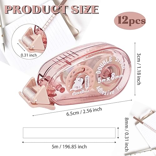 Miniatura 2 de Total de 12 mini rodillos de cinta adhesiva de doble cara para álbumes de recortes, sin ácidos, dispensador permanente de cinta adhesiva de doble