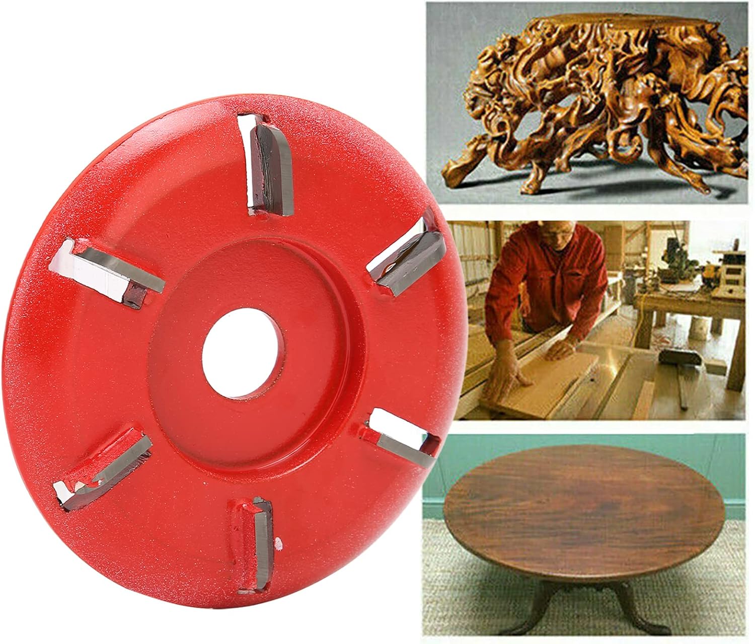 Upgraded 6 Teeth Wood turb0 Carving Disc Set , Wood Carving Disc 6 Teeth Grinder Wheel Disc Angle Grinder Chainsaw Wheel Woodworking Disc Wood Shaping Wheel Chain Saw Disc Circular Saw Blade