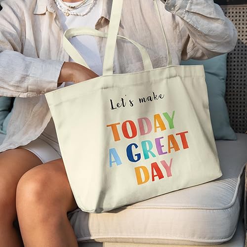 Miniatura 3 de Hizelzidy Bolsa de lona grande de 18 x 14 pulgadas, para mujer, reutilizable, estética, comestibles, playa, viajes, regalo