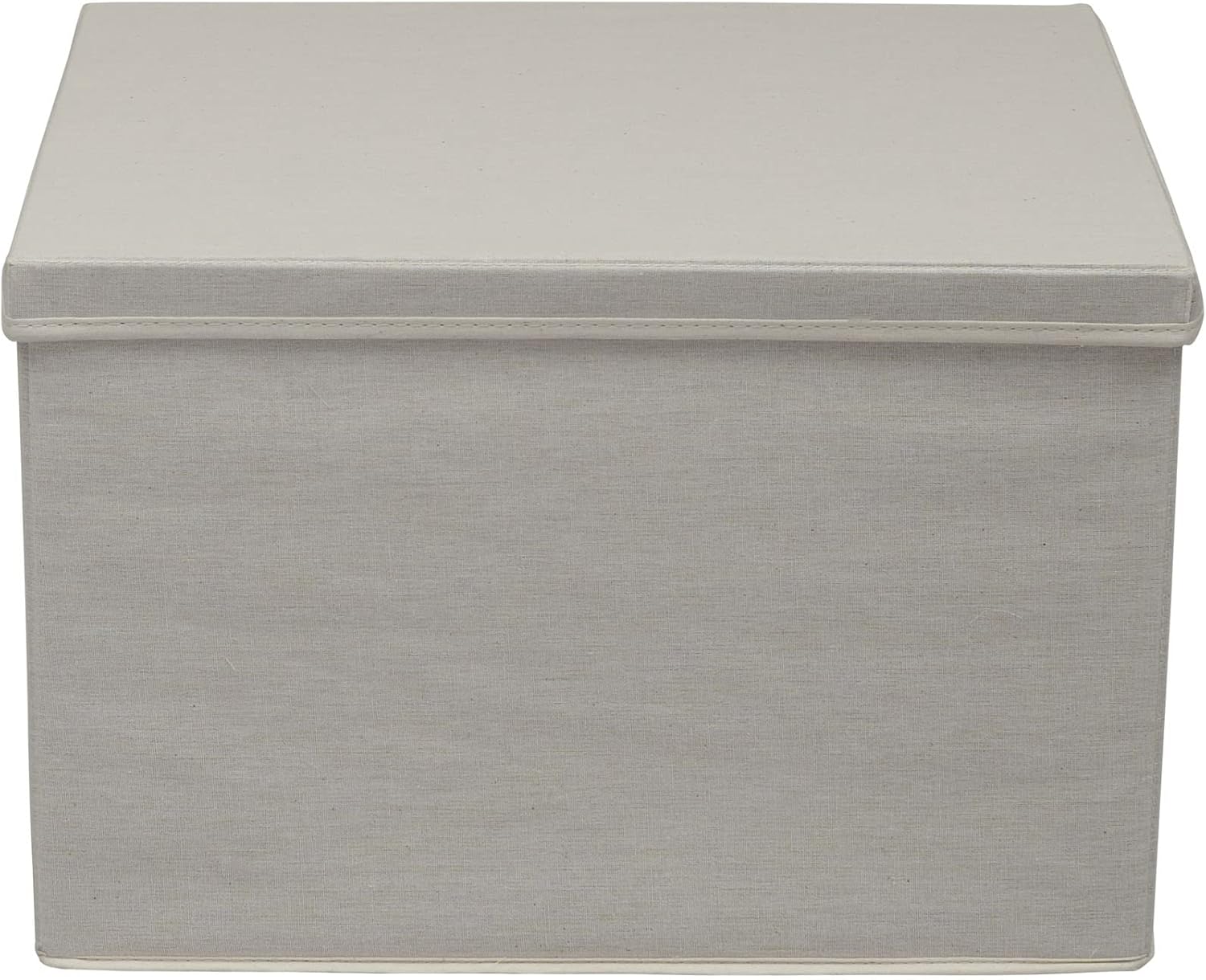 Natural Canvas Collapsible Fabric Storage Box with Lid