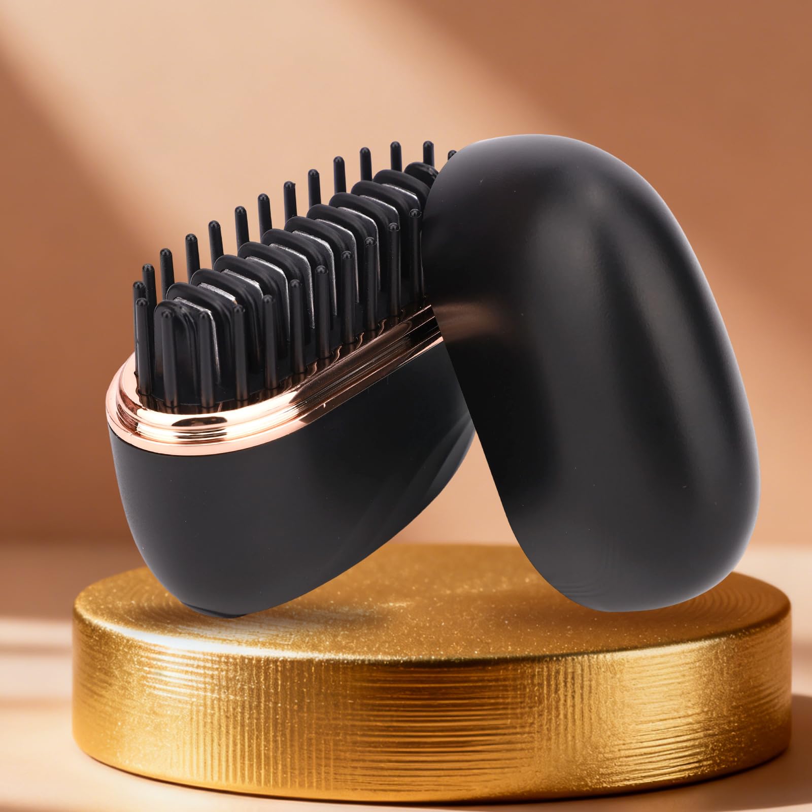 Mini Piastra per Capelli Senza Fili, Spazzola lo Styling 2 in 1 Portatile e Ricaricabile con Controllo Della Temperatura a 3 Velocità Guscio Antiscottatura per Tutti i Tipi di Capelli (Nero)