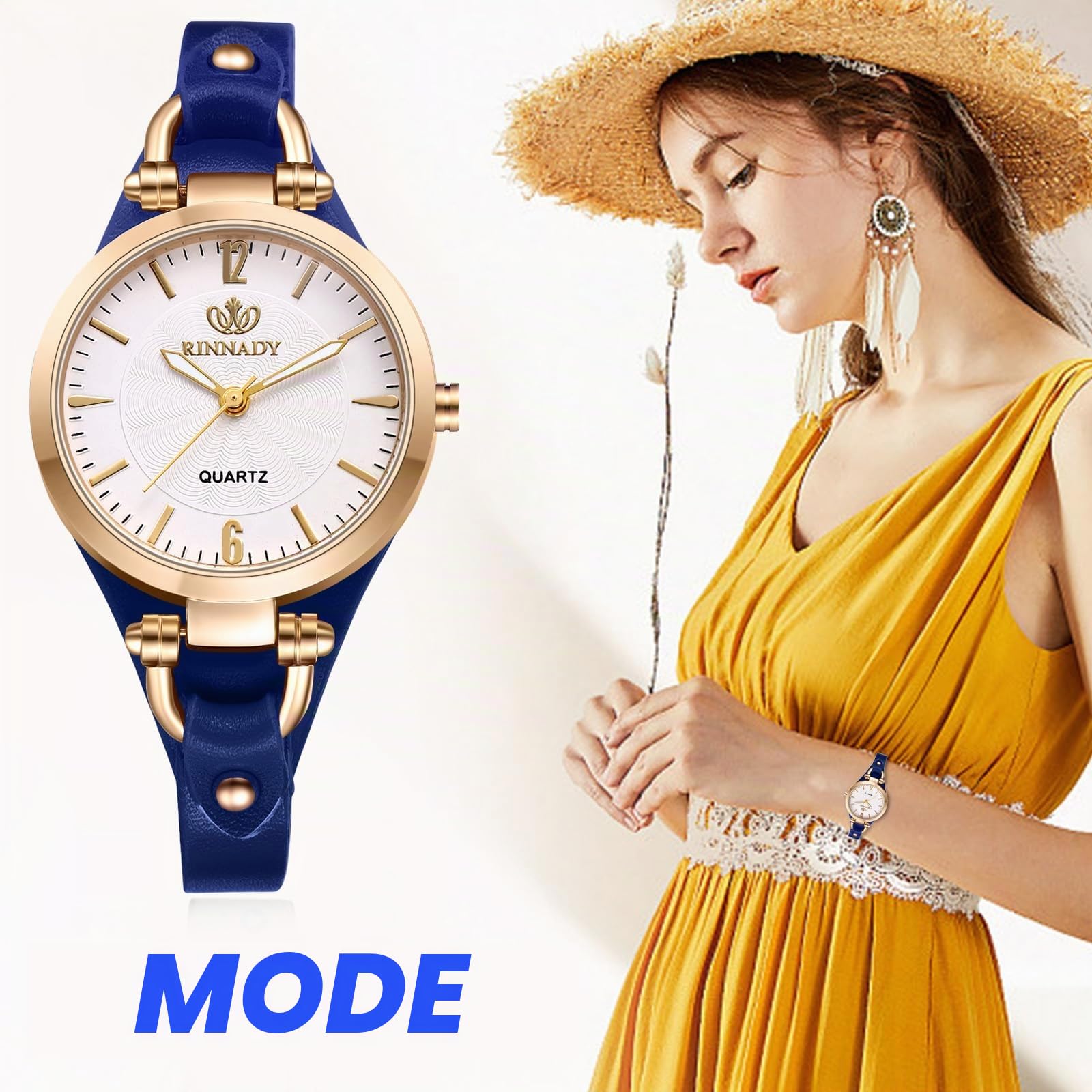JewelryWe Uhren Damen Leder Diamant: Glitzer Strass Analog Quarz Armbanduhr Frauen Mädchen Leder Armband Uhr mit Regenbogen Bunten großen Arabischen Zahlen Zifferblatt