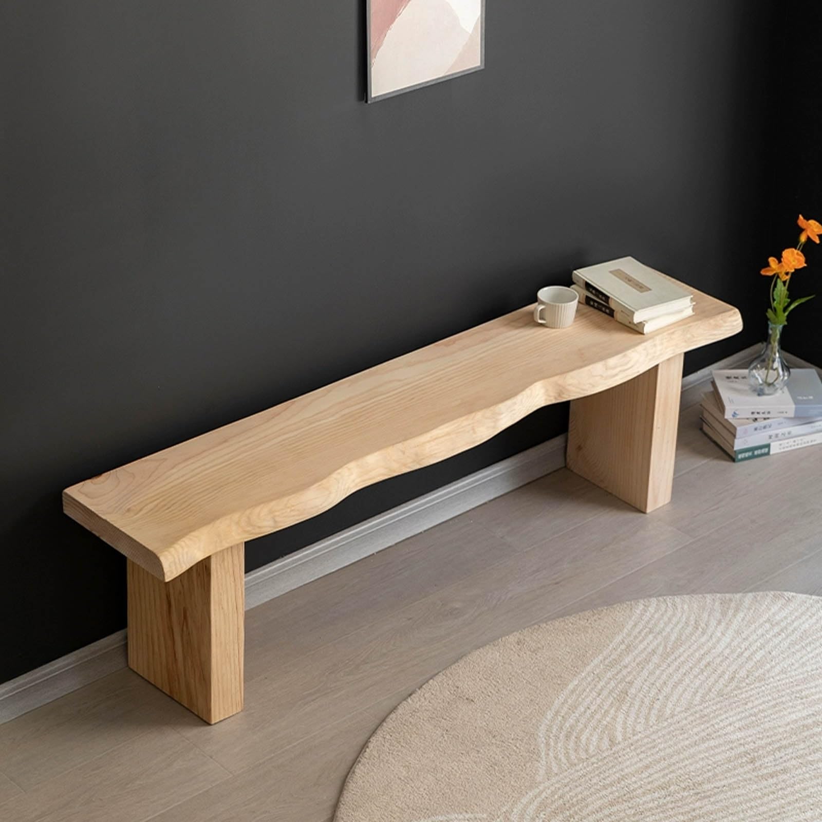 Banc d'entrée Vintage en Bois, Banc étroit d'intérieur pour Couloir, Chambre ou Pied de lit, Style Rustique ou Ferme (100 cm)