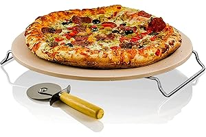 OVENTE Ceramic Flat 13 Inch Pizza Brick Stone for Oven