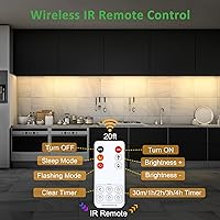 Vista 5 de maylit Luces para debajo del gabinete enchufables, 6 piezas de iluminación ultra fina de 12 pulgadas para debajo del gabinete, luces blancas cálidas