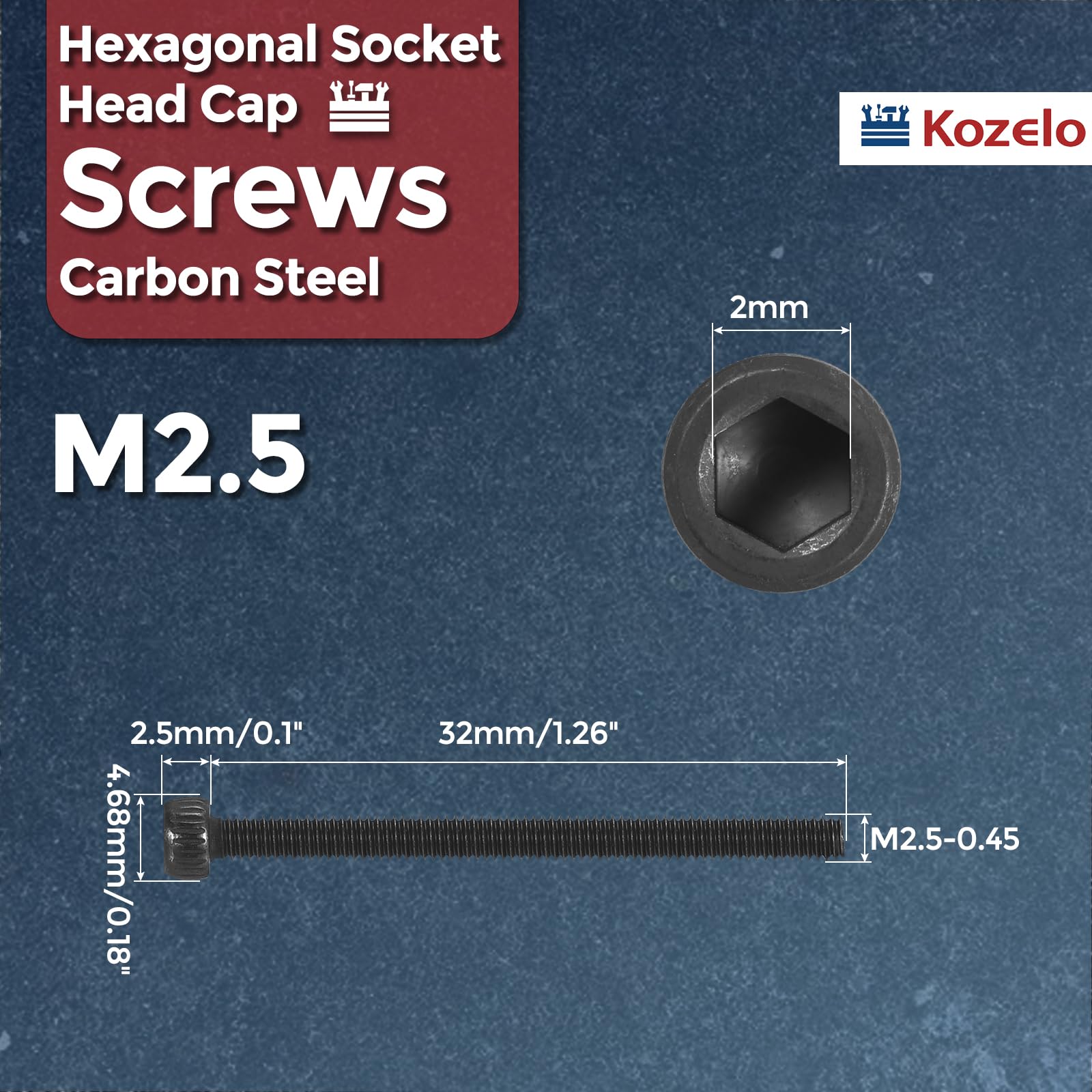 Kozelo 50pcs Socket Head Cap Screws - Image 2