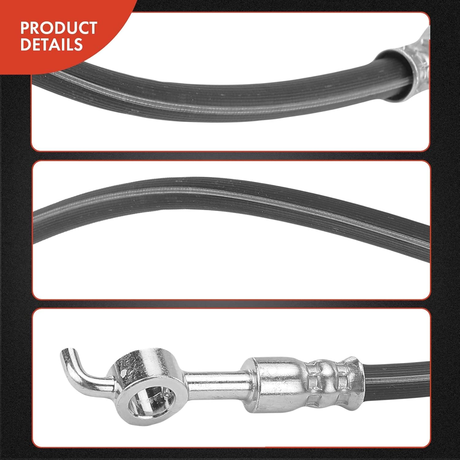 A-Premium Rear Brake Hydraulic Hoses Compatible with Select Ford, Lincoln, Mazda and Mercury Models - Fusion 2006-2009, MKZ 2007-2009, Zephyr 2006, 6 2003-2008, Milan 2006-2009(Pack of 2)